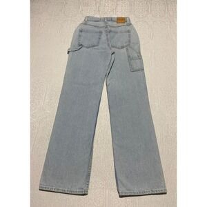 Hollister Ultra High‎ Rise Dad Jeans W24R Light Wash Carpenter Vintage Stretch
